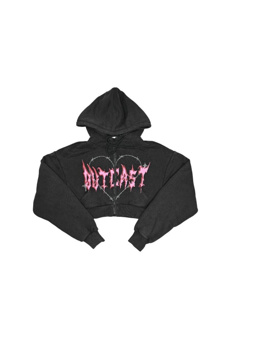 Outcast Nya Cropped Hoodie in Black